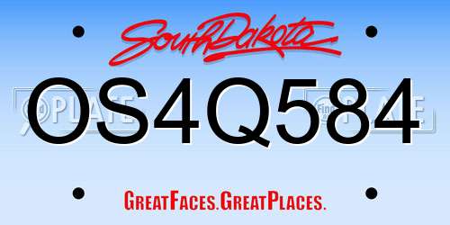 OS4Q584 South Dakota License Plate