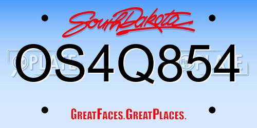 OS4Q854 South Dakota License Plate