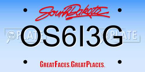 OS6I3G South Dakota License Plate