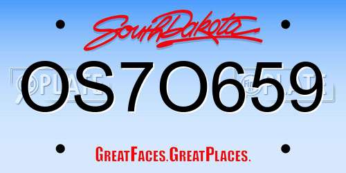 OS7O659 South Dakota License Plate