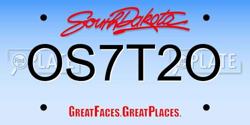 OS7T2O South Dakota License Plate