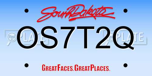 OS7T2Q South Dakota License Plate