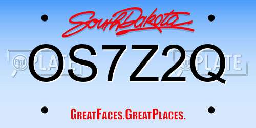 OS7Z2Q South Dakota License Plate