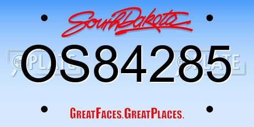 OS84285 South Dakota License Plate