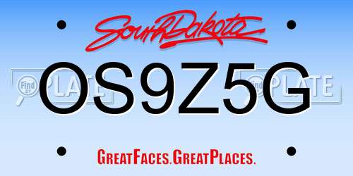 OS9Z5G South Dakota License Plate