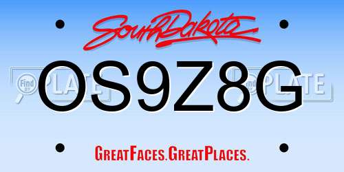 OS9Z8G South Dakota License Plate