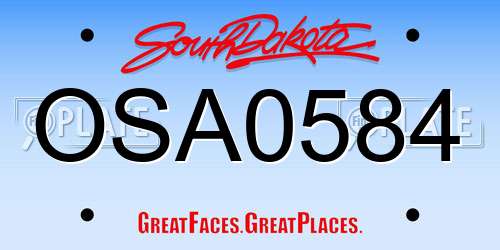 OSA0584 South Dakota License Plate
