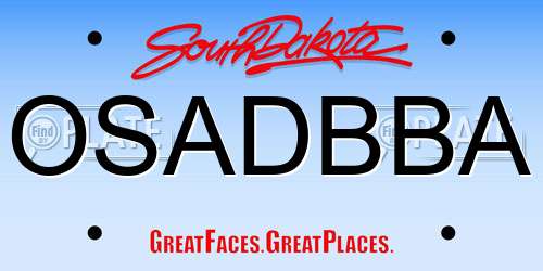 OSADBBA South Dakota License Plate