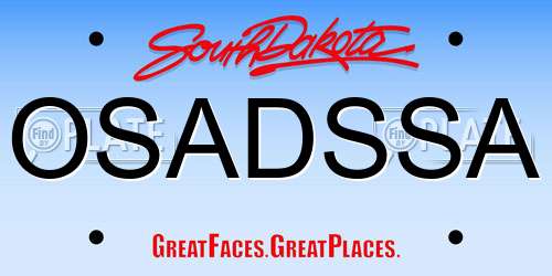 OSADSSA South Dakota License Plate