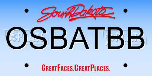 OSBATBB South Dakota License Plate