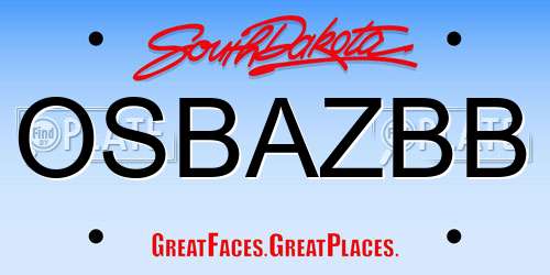 OSBAZBB South Dakota License Plate