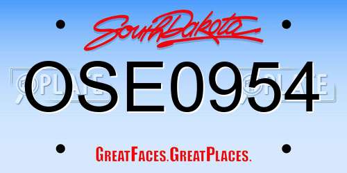 OSE0954 South Dakota License Plate