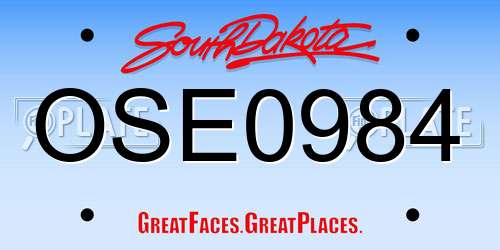 OSE0984 South Dakota License Plate