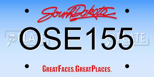 OSE155 South Dakota License Plate