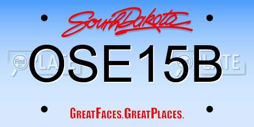 OSE15B South Dakota License Plate