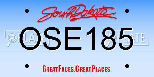 OSE185 South Dakota License Plate