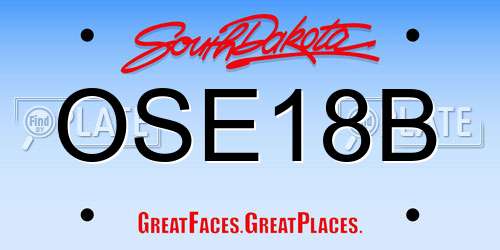 OSE18B South Dakota License Plate
