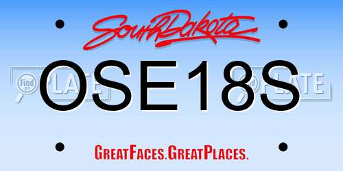 OSE18S South Dakota License Plate