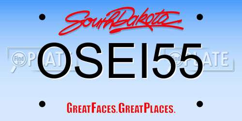 OSEI55 South Dakota License Plate