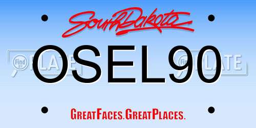 OSEL90 South Dakota License Plate