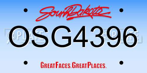 OSG4396 South Dakota License Plate