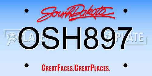 OSH897 South Dakota License Plate