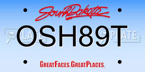 OSH89T South Dakota License Plate