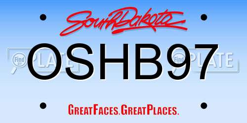 OSHB97 South Dakota License Plate