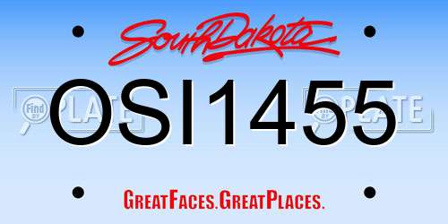 OSI1455 South Dakota License Plate