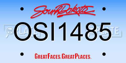 OSI1485 South Dakota License Plate