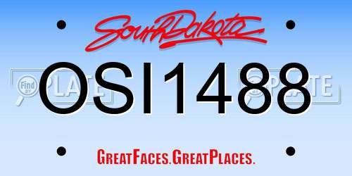 OSI1488 South Dakota License Plate