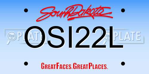 OSI22L South Dakota License Plate