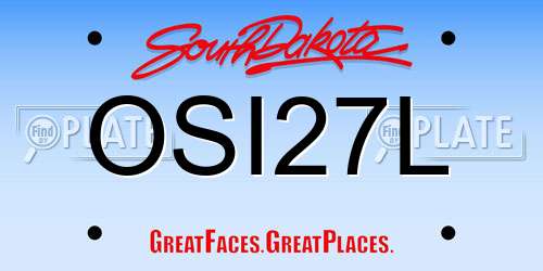 OSI27L South Dakota License Plate