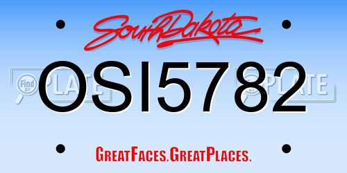OSI5782 South Dakota License Plate