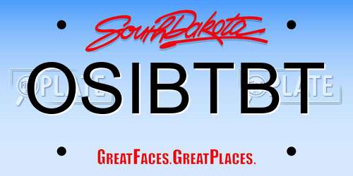 OSIBTBT South Dakota License Plate
