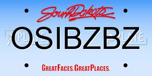 OSIBZBZ South Dakota License Plate