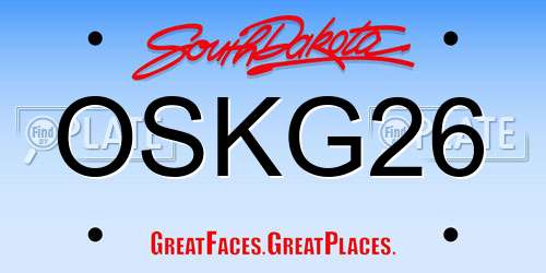 OSKG26 South Dakota License Plate