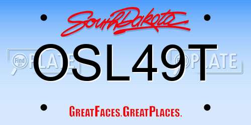 OSL49T South Dakota License Plate