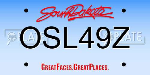 OSL49Z South Dakota License Plate