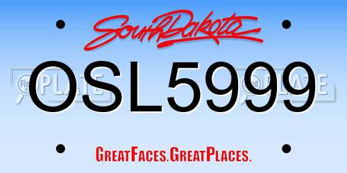 OSL5999 South Dakota License Plate