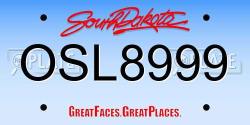 OSL8999 South Dakota License Plate