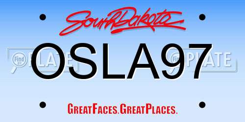 OSLA97 South Dakota License Plate