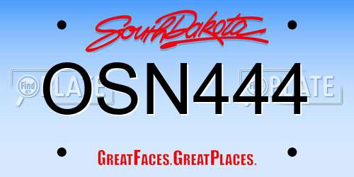 OSN444 South Dakota License Plate