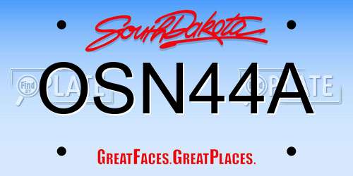 OSN44A South Dakota License Plate
