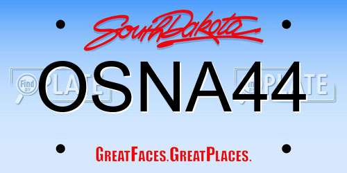 OSNA44 South Dakota License Plate