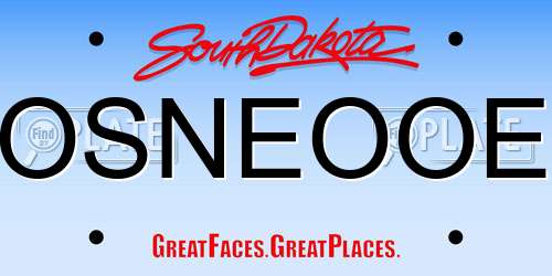 OSNEOOE South Dakota License Plate