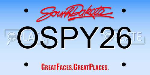 OSPY26 South Dakota License Plate