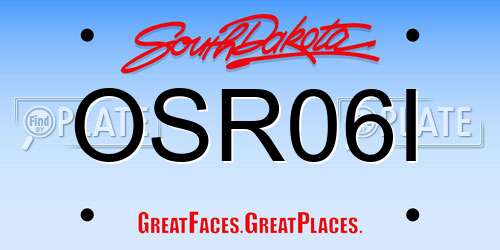 OSR06I South Dakota License Plate