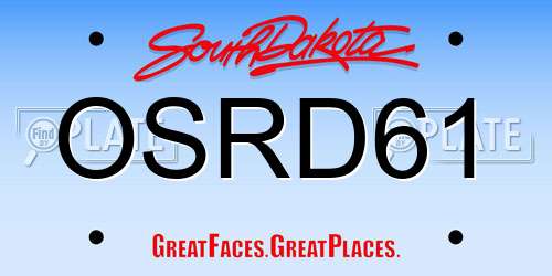 OSRD61 South Dakota License Plate