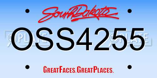 OSS4255 South Dakota License Plate